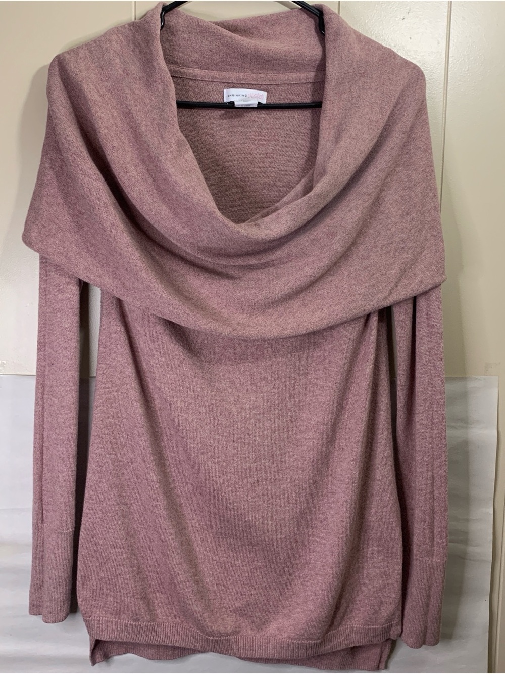 Women’s S Shrinking Violet Mauve Cowl Neck or off shoulder sweater